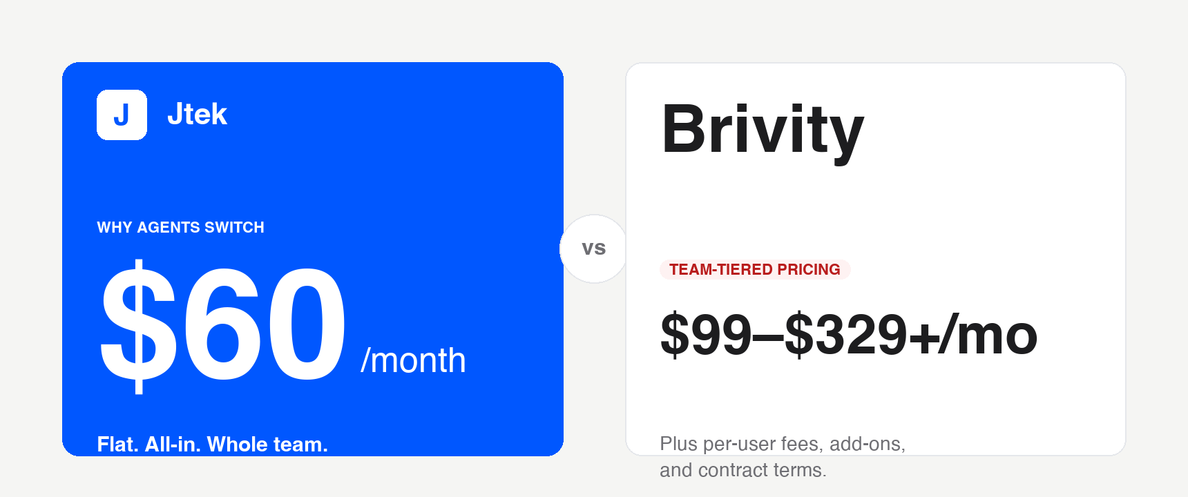 Jtek vs Brivity comparison banner