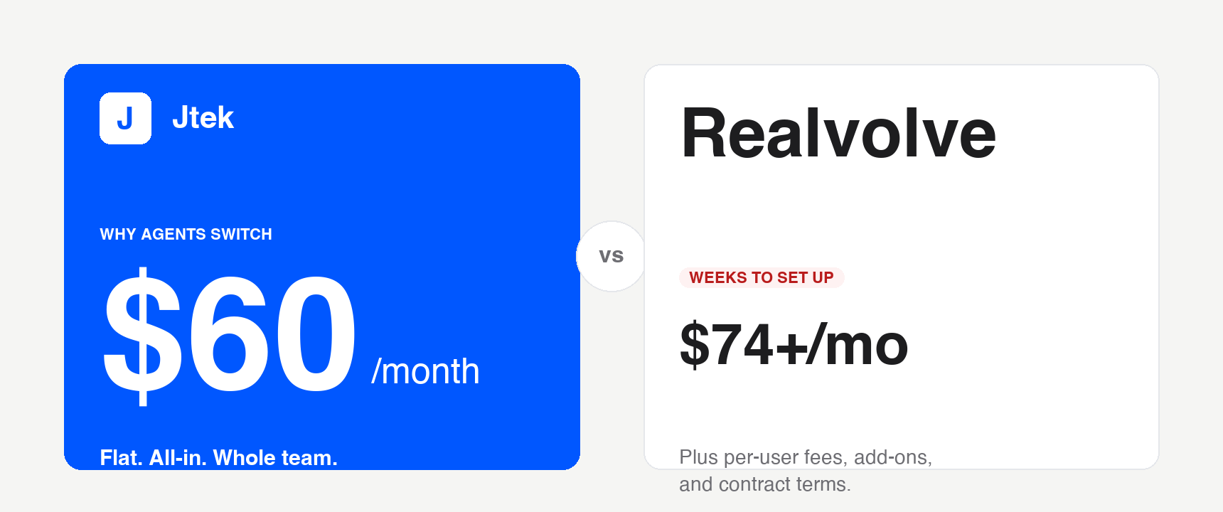 Jtek vs Realvolve comparison banner